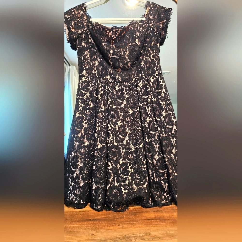 Eliza J Black Lace Cocktail Dress